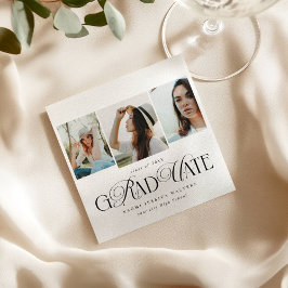Modern Typography Multi Photo Elegant Graduation Serviette
