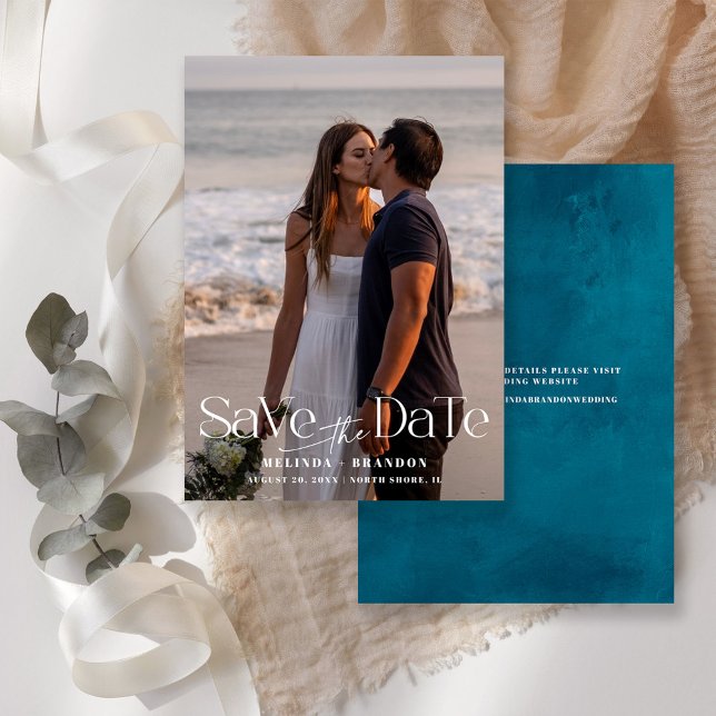 Modern Typography Photo Wedding  Save The Date (Von Creator hochgeladen)