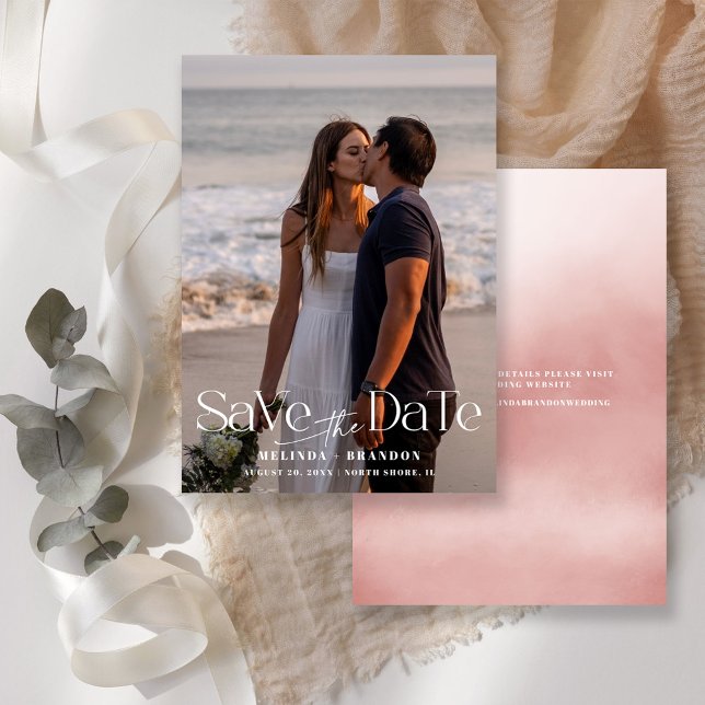 Modern Typography Photo Wedding  Save The Date (Von Creator hochgeladen)