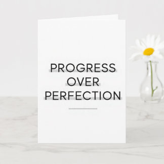 Modern typography progress over perfection text karte