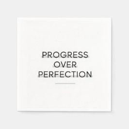 Modern typography progress over perfection text serviette