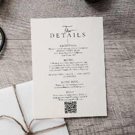 Modern Typography  Qr Code Wedding Details Begleitkarte