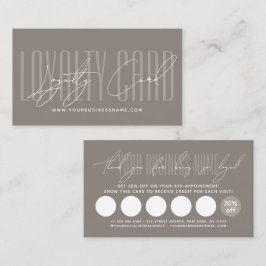 Modern typography script reward  loyalty card treuekarte