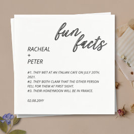 Modern Typography Simple Fun Facts Wedding  Serviette