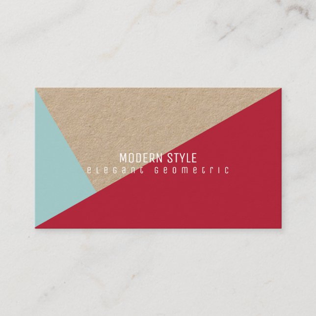 modern und elegant, minimalgeometrisch, kraftrot visitenkarte (Vorderseite)