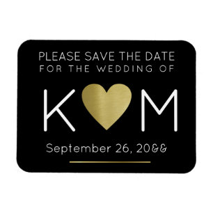 modern und elegant Save the Date, schwarz mit Lieb Magnet