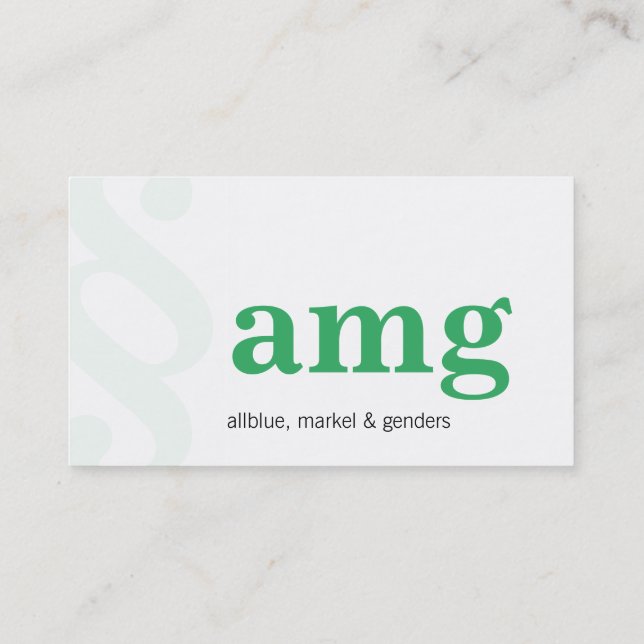 Modern und klar mit Grün Visitenkarte (Rückseite)