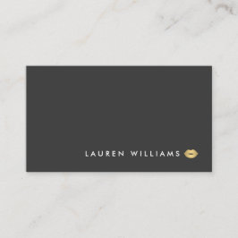Modern und Minimal Gold Lips Beauty Business Card Visitenkarte