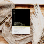 Modern und Minimalistisch | White Wedding Gold Folieneinladung<br><div class="desc">Moderne minimalistische reale Goldfolie Hochzeitseinladung.</div>