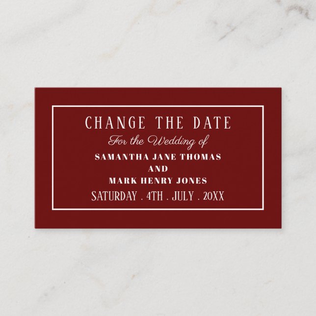 Modern und schlank, Farbe, Datum ändern Begleitkarte (Vorderseite)