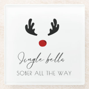 Modern und trendy: Jingle Bells Sober All The Way Glasuntersetzer