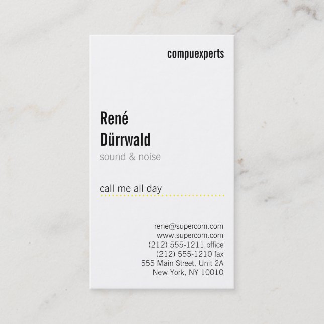 Modern und ungewöhnlich visitenkarte (Vorderseite)