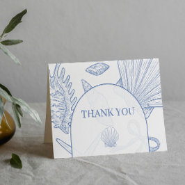 Modern Under The Sea You Soon Blue Boy Baby Shower Dankeskarte