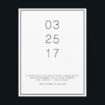 Modern Unica Save the Date Card<br><div class="desc">Das ist eine moderne Save the Date-Karte mit einem schmalen schwarzen Rand. Entsprechende Hochzeitseinladung,  UAWG und Blumenumschlag auch zum Verkauf erhältlich.</div>