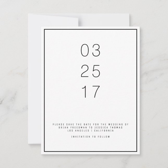 Modern Unica Save the Date Card (Vorderseite)