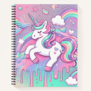 Modern Unicorn Rosa Gold Stars Notebook Notizbuch