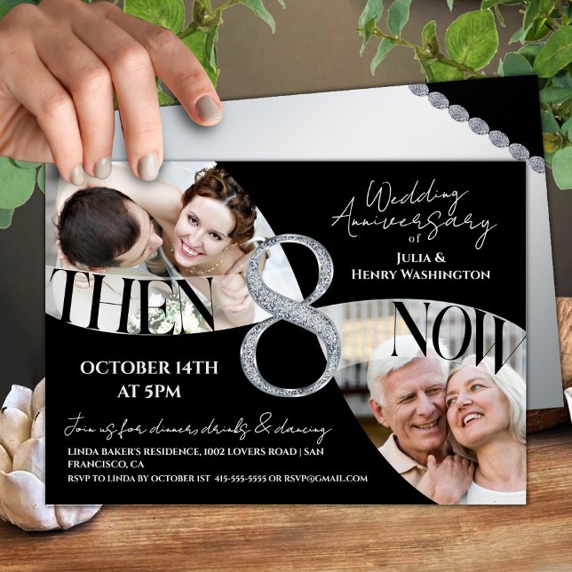 Modern Unique 8th Wedding Anniversary Einladung (Von Creator hochgeladen)