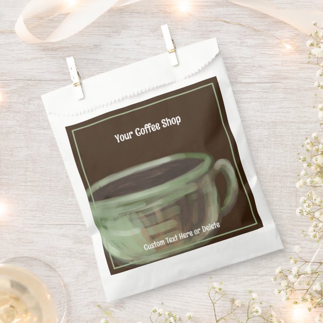 Modern Unique Art Coffee Shop Custom Text Geschenktütchen (Ausgeschnitten)