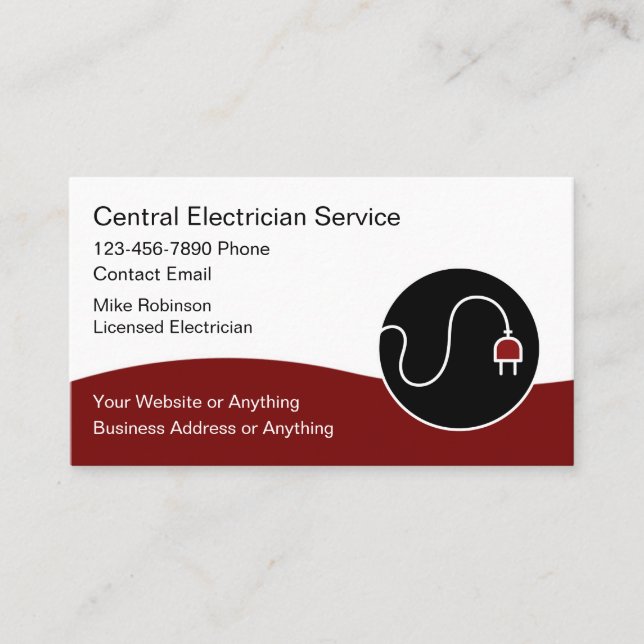 Modern Unique Electrician Business Cards Visitenkarte (Vorderseite)
