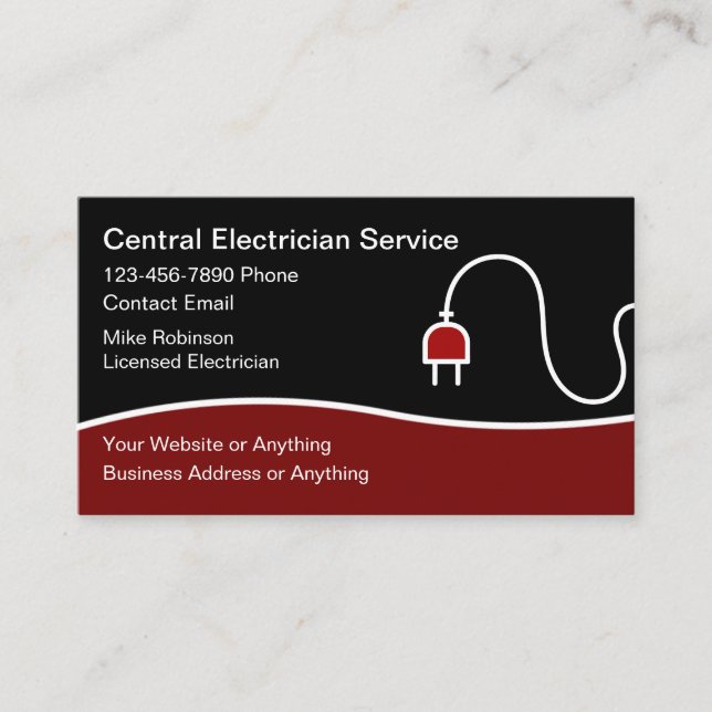Modern Unique Electrician Business Cards Visitenkarte (Vorderseite)