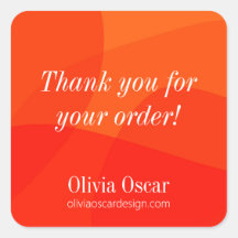 Modern Unique Red Orange Abstract Art Thank You