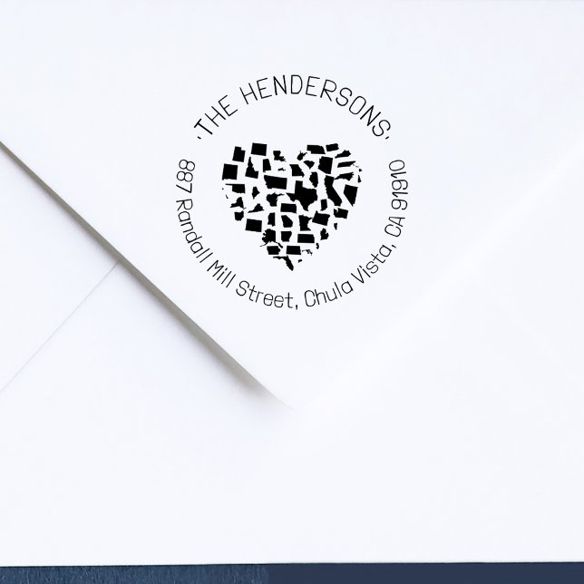 Modern United States Of America Family Address Gummistempel (Von Creator hochgeladen)