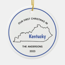 Modern Unser 1. Weihnachten in Kentucky Keramik Ornament