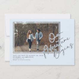 Modern Unser Abenteuer fängt Save the Date Foto an