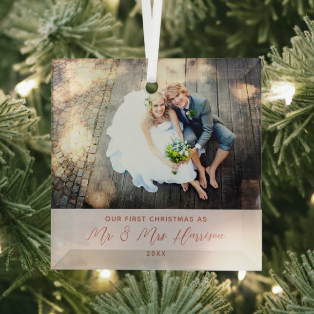 Modern Unser erstes WeihnachtsFoto Ornament Aus Glas (Insitu)