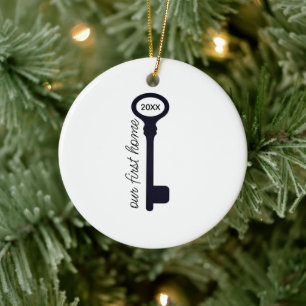 Modern Unser erstes Weihnachtsgeschenk auf der Zuh Keramik Ornament