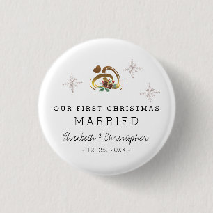 Modern Unser Verheirateter Weihnachtsurlaub Button