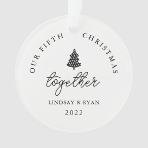 Modern Unser Weihnachten zusammen Paare Jahrestag Ornament