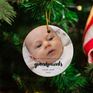 Modern Unsere ersten Weihnachten als Großeltern Keramik Ornament