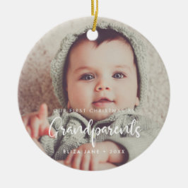 Modern Unsere ersten Weihnachten als Großeltern Keramik Ornament