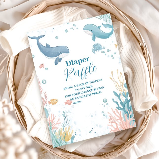 Modern unter dem Meer neutraler Diapper Raffle Begleitkarte (Von Creator hochgeladen)