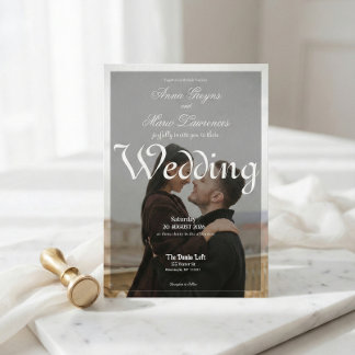 Modern Urban Minimalist Photo Overlay Calligraphy Einladung