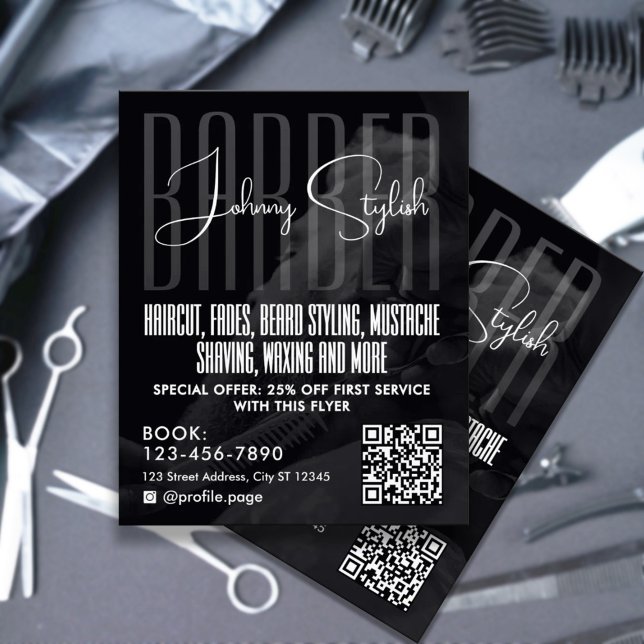 Modern urban style barber shop Flyer (Von Creator hochgeladen)