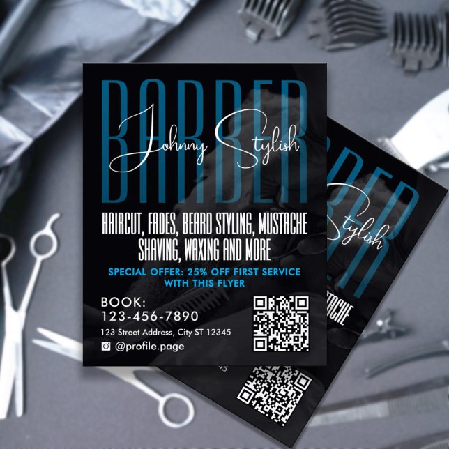 Modern urban style barber shop Flyer (Von Creator hochgeladen)