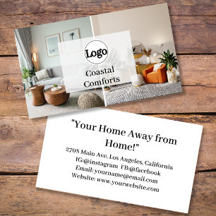 Modern Vacation Rental Custom Logo Visitenkarte