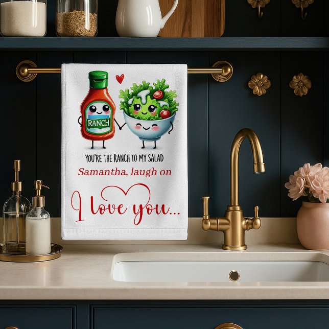 Modern Valentine Funny Food Kitchen Towel Geschirrtuch (Modern Valentine Funny Food Kitchen Towel)