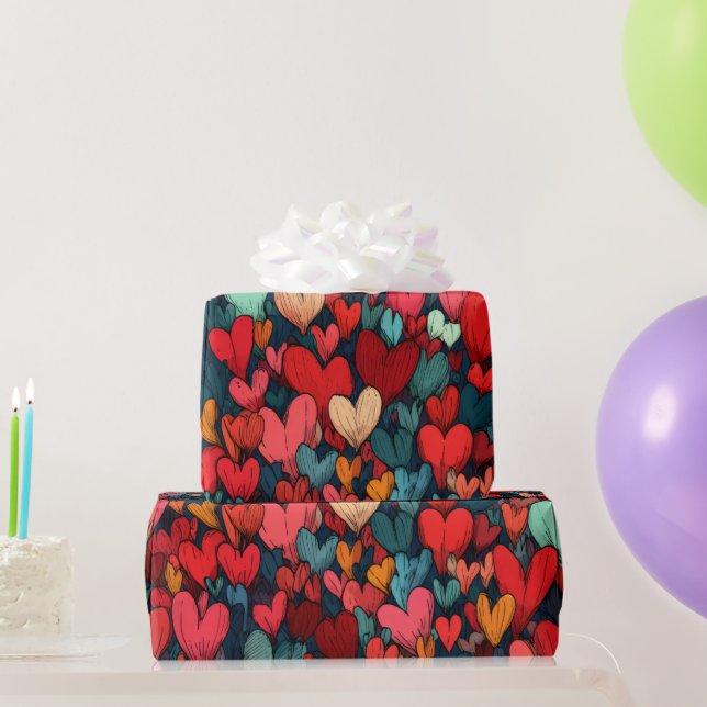 Modern Valentine Wrapping Paper– Abstract Colorful Geschenkpapier (Partygeschenke)