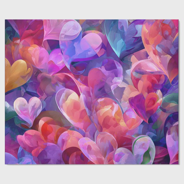 Modern Valentine Wrapping Paper– Abstract Colorful Geschenkpapier (Flach)