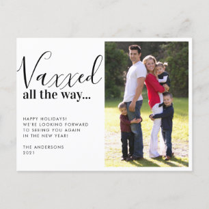 Modern Vaxxed All the Way 2021 Weihnachts-Foto Feiertagspostkarte