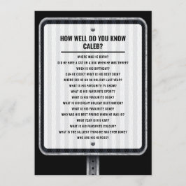 Modern Verkehrsschild Quiz-Party-Spiel Einladung