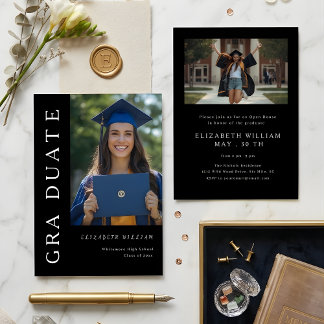 Modern Vertical Photo Graduation Invitation Einladung