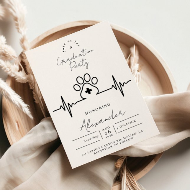 Modern Vet Med Graduation Party Einladung (Von Creator hochgeladen)