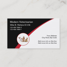 Modern Veterinary Logo Emblem Visitenkarten Visitenkarte