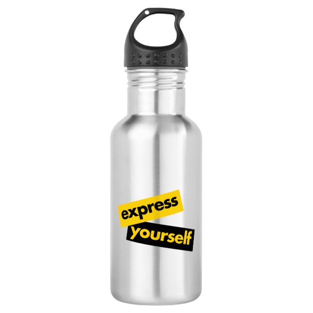 Modern, vibrant, bold graphic of Express Yourself Edelstahlflasche (Vorderseite)