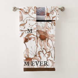 Modern vibrant color mother photo art badhandtuch set