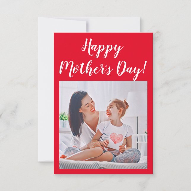 Modern vibrant color mother photo art dankeskarte (Vorderseite)
